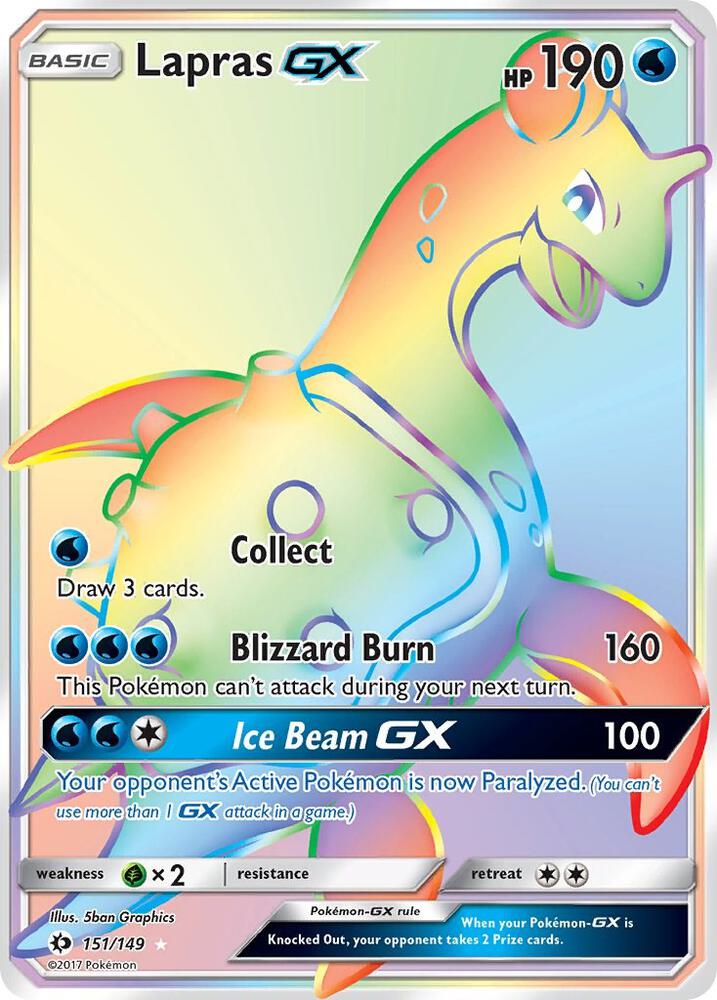 Lapras GX (Secret) - SM Base Set - 151/149