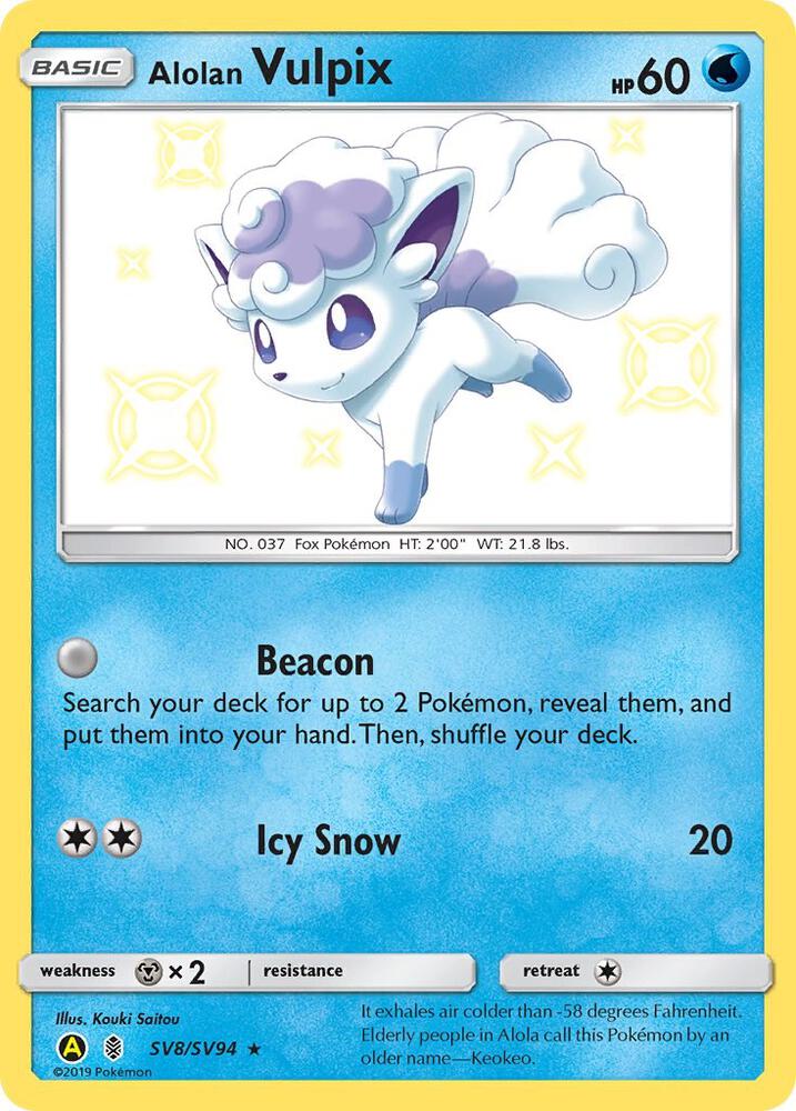 Alolan Vulpix - Hidden Fates: Shiny Vault - SV8/SV94
