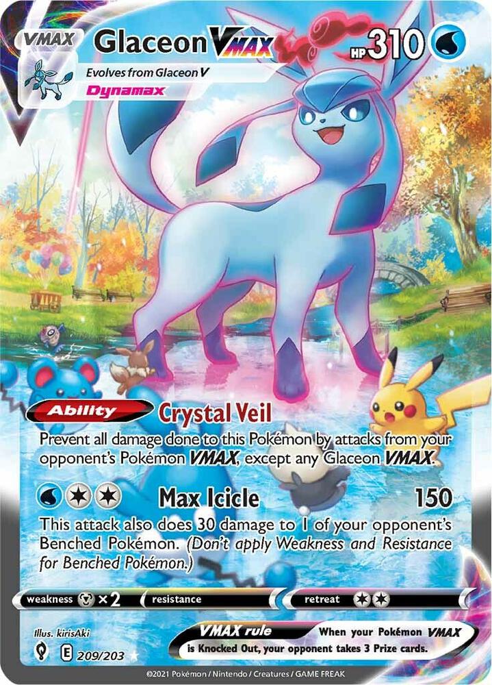 Glaceon VMAX (Alternate Art Secret) - SWSH07: Evolving Skies - 209/203