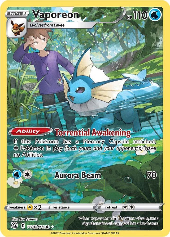 Vaporeon - SWSH09: Brilliant Stars Trainer Gallery - TG02/TG30