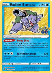 Radiant Blastoise - Pokemon GO - 018/078