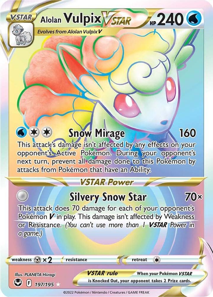 Alolan Vulpix VSTAR (Secret) - SWSH12: Silver Tempest - 197/195