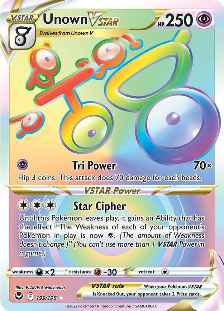 Unown VSTAR (Secret) - SWSH12: Silver Tempest - 199/195