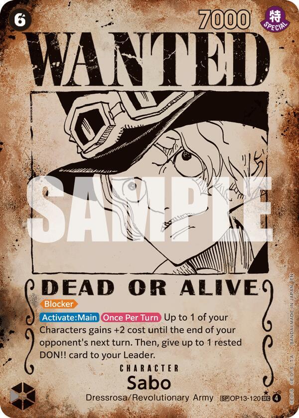 Sabo (120) (Wanted Poster) - Carrying On His Will - OP13-120