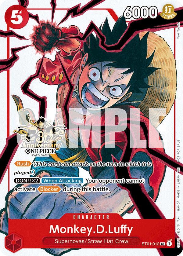 Monkey.D.Luffy - ST01-012 (3rd Anniversary Tournament 3 Brothers Pack) - Carrying On His Will: 3rd Anniversary Tournament Cards - ST01-012