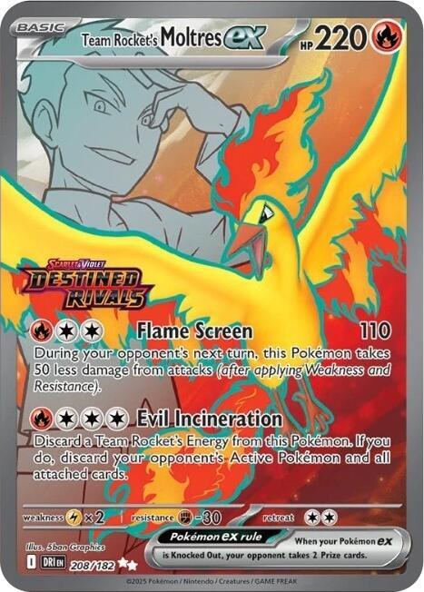 Team Rocket's Moltres ex - 208/182 (Destined Rivals Stamp) - Miscellaneous Cards & Products - 208/182