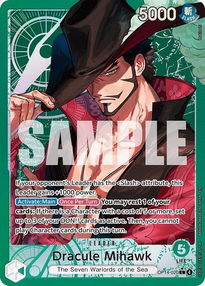 Dracule Mihawk - OP14-020 (Alternate Art) - The Azure Sea's Seven - OP14-020