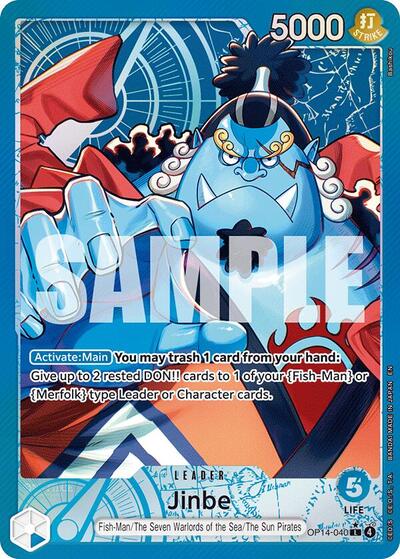 Jinbe - OP14-040 (Alternate Art) - The Azure Sea's Seven - OP14-040