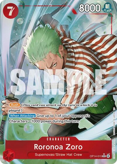Roronoa Zoro - OP14-015 (Alternate Art) - The Azure Sea's Seven - OP14-015