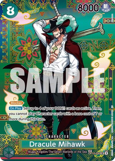 Dracule Mihawk - OP12-030 (SP) - The Azure Sea's Seven - OP12-030
