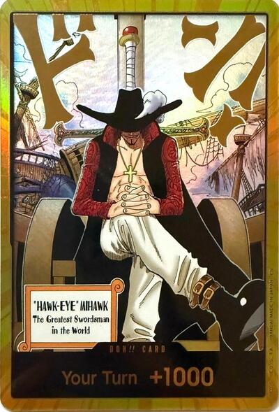 DON!! Card (Dracule Mihawk) (Gold) - The Azure Sea's Seven -
