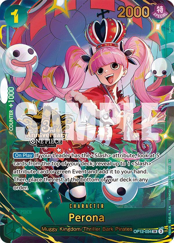 Perona (Japanese Version 3rd Anniversary Set) - One Piece Promotion Cards - OP12-034