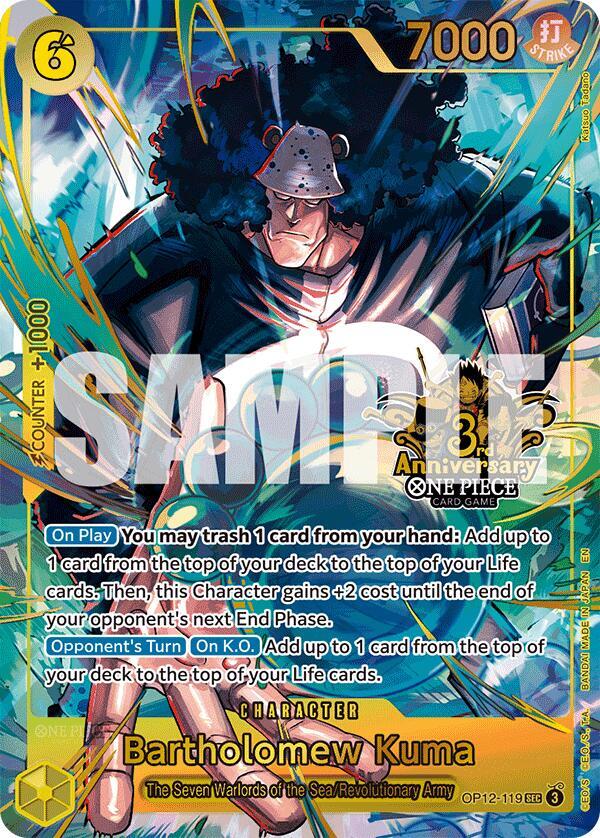 Bartholomew Kuma (Japanese Version 3rd Anniversary Set) - One Piece Promotion Cards - OP12-119