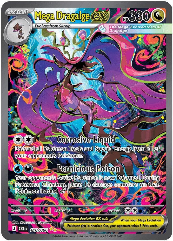 Mega Dragalge ex - 118/086 - ME04: Chaos Rising - 118/086