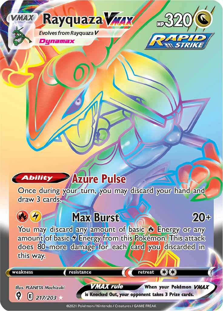 Rayquaza VMAX (Secret) - SWSH07: Evolving Skies - 217/203