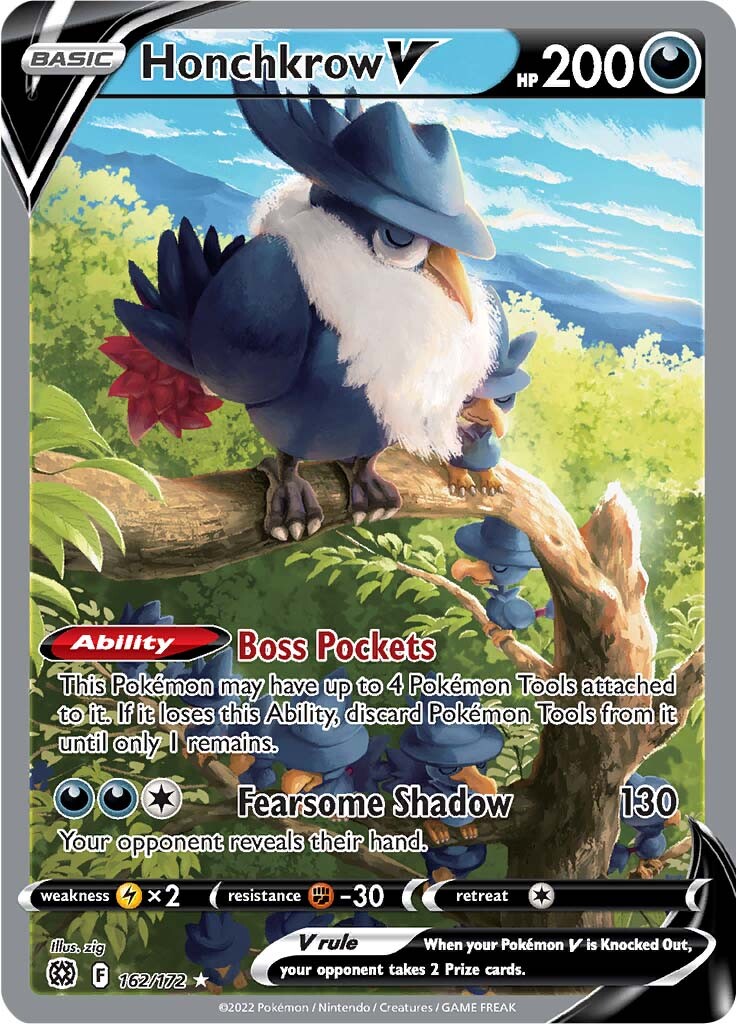 Honchkrow V (Alternate Full Art) - SWSH09: Brilliant Stars - 162/172